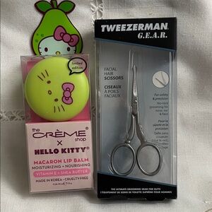 Hello Kitty Lip Balm and Tweezerman Scissors Set NIB